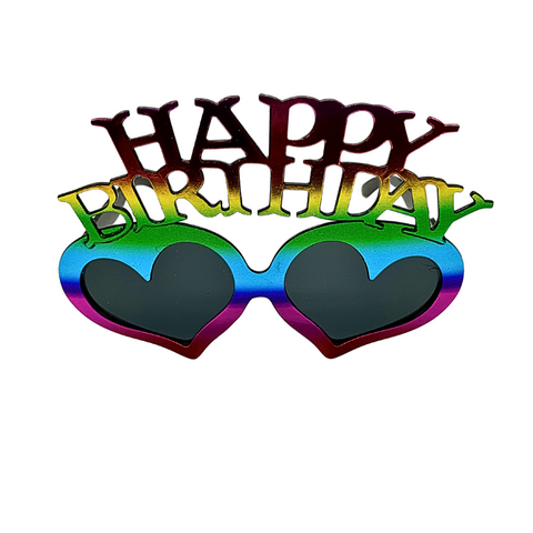 Happy Birthday Rainbow Heart Sunglasses (Each)