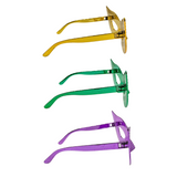 Purple, Green, and Gold Mardi Gras Mask Sunglasses (Dozen)