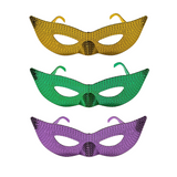 Purple, Green, and Gold Mardi Gras Mask Sunglasses (Dozen)