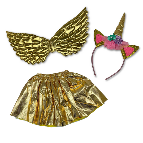 Gold Kids Tutu and Wing Set (Each)