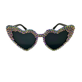 Heart Shaped Rhinestone Encrusted Sunglasses (Each)