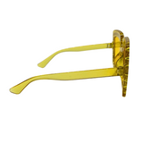 Yellow Square Frame Sunglasses with Rhinestones (Each)