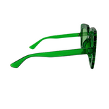 Green Square Frame Sunglasses with Rhinestones (Each)