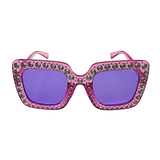 Purple Square Frame Sunglasses with Rhinestones (Each)