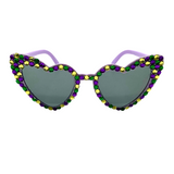 Lavender Heart Shaped Rhinestone Sunglasses (Each)