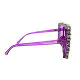 Lavender Square Rhinestone Sunglasses (Each)