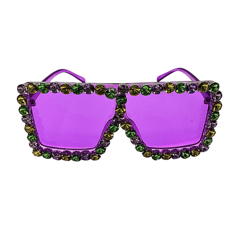 Lavender Square Rhinestone Sunglasses (Each)