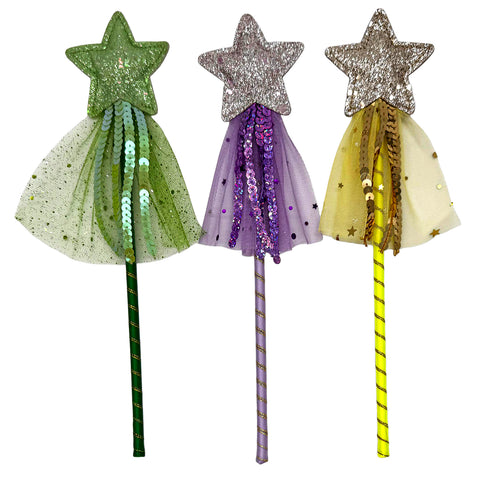 Purple, Yellow, and Green Star Wand (Dozen)