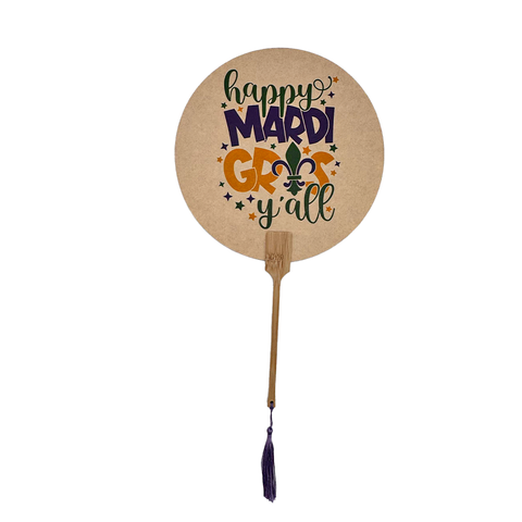 Happy Mardi Gras Y'all Paper Fan (Pack of 6)