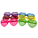 Heart Shaped Shutter Sunglasses - Assorted Colors (Pack of 6)