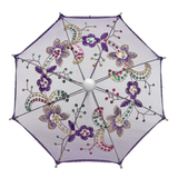 5" Purple Mesh Embroidered Sequin Umbrella (Each)
