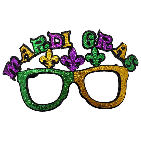 Glittered Mardi Gras Sunglasses (Each)