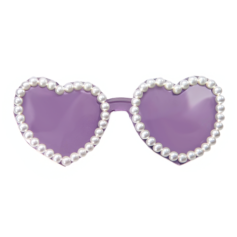 Purple Pearl Heart Sunglasses (Each)