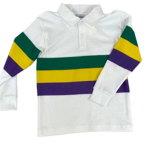 Purple, Green, and Gold Long Sleeve Children's Rugby Shirt (Each)