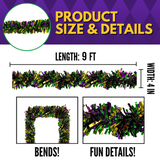 Purple, Green, and Gold Garland 15' x 4" (Each)