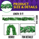 Green and Silver Jumbo Garland 9' x 10" (Each)