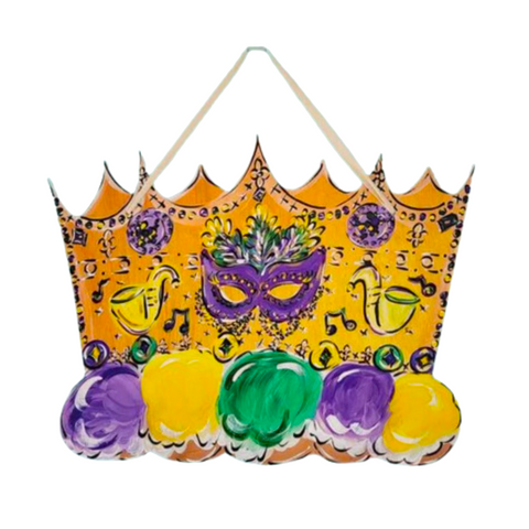 King Cake Crown Door Hanger (Each)