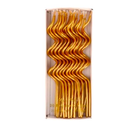 Gold Swirly Candles (Pack of 20)