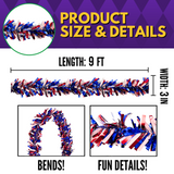 Red, White, and Blue Garland - 9' x 3.5" (Each)