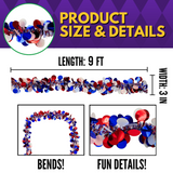 Red, White, and Blue Garland with Circles - 9' x 3.5" (Each)