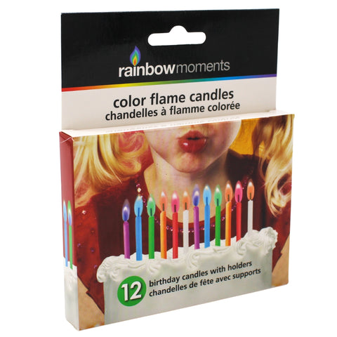 Colored Flame Birthday Candles (Pack of 12)
