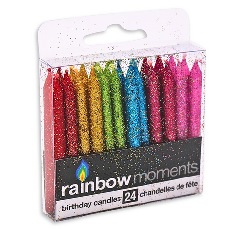 Glitter Paraffin Candles (Pack of 24)