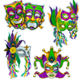 Foil Mardi Gras Mask Cutouts (Each)