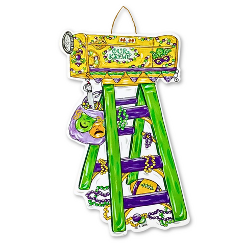 Mardi Gras Ladder Door Hanger (Each)