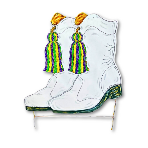 Mardi Gras Marching Boots Yard Sign (Each)