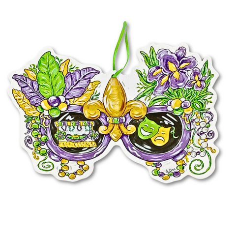 Mardi Gras Sunglasses Ornament (Each)