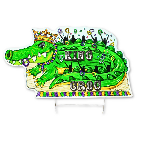 Mardi Gras King Croc Parade Float Yard Sign (Each)