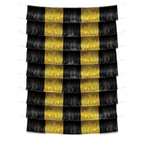 Black and Gold Metallic Fringe Garland Backdrop - 6' x 9.75" (Pack of 9)