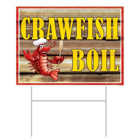 Plastic Crawfish Boil Yard Sign (Each)