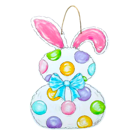 Easter Bunny Polka Dot Door Hanger (Each)