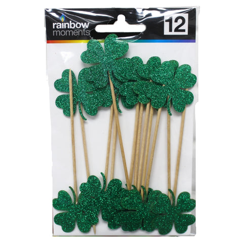 Party Picks – Lucky Four-Leaf Clovers (Pack of 12)