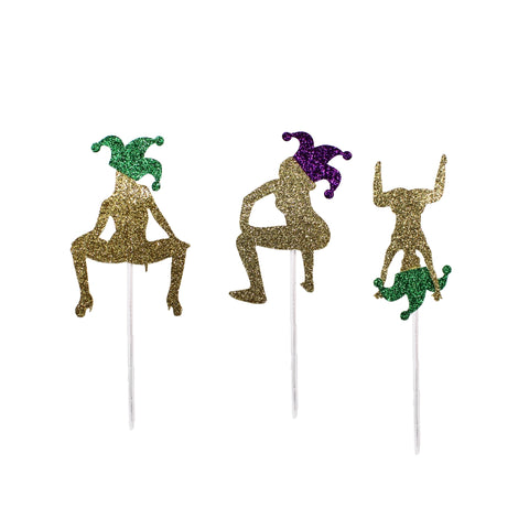 Mardi Gras Twerk Cupcake Toppers (Pack of 12)