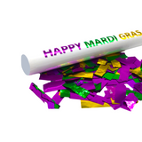 Purple, Green and Gold Mardi Gras Metallic Confetti Pieces Cannon 16" (Each)