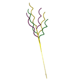25" Mardi Gras Purple, Green, and Gold Glittered Curly Twig Spray (Each)