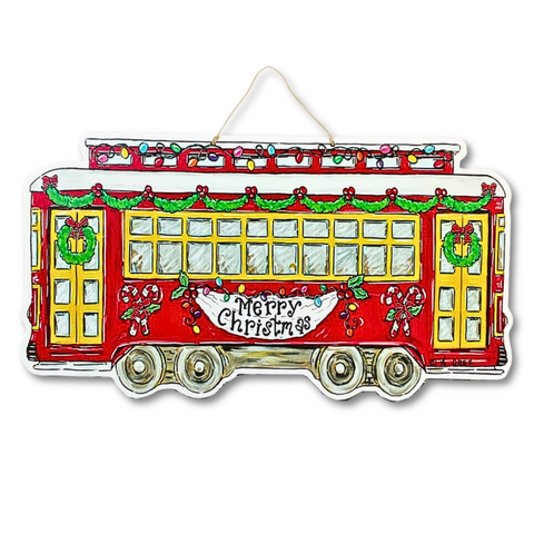 Red Christmas Street Car Door Hanger (Each)