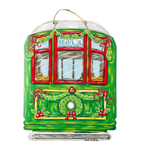 Green Christmas Street Car Door Hanger (Each)