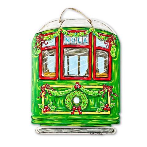 Green Christmas Street Car Door Hanger (Each)