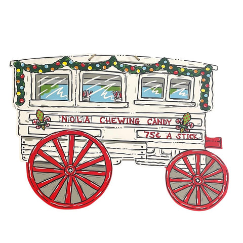 Christmas Roman Candy Cart Door Hanger (Each)
