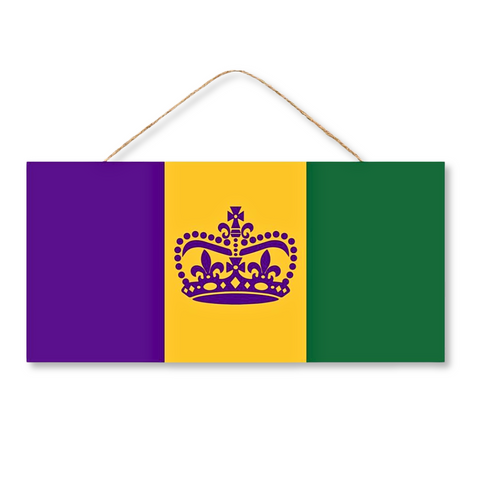 Mardi Gras Flag Sign - 12.5"L x 6"H (Each)