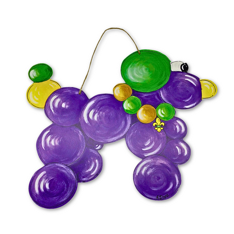 Mardi Gras Bead Dog Door Hanger (Each)