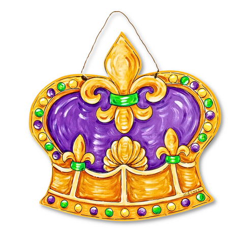 Mardi Gras Crown Door Hanger (Each)