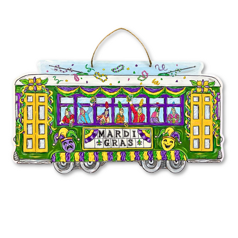 Mardi Gras Streetcar Door Hanger (Each)