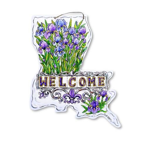 Iris Welcome Door Hanger (Each)