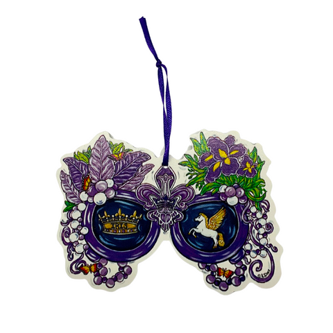Mardi Gras Sunglasses Iris Ornament (Each)
