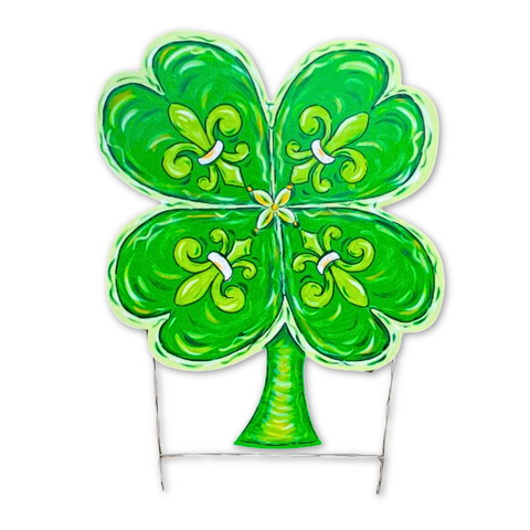 St. Patrick's Day Clover Yard Sign (Each)