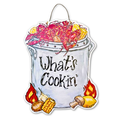 Crawfish Pot What's Cookin' Door Hanger (Each)